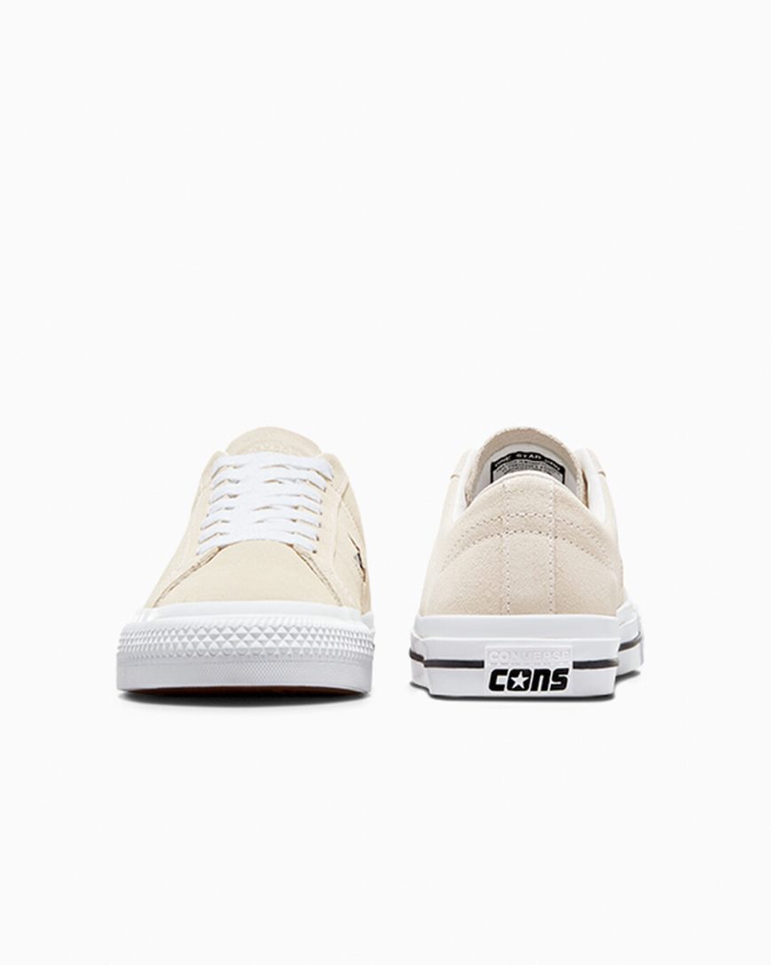 Men's Converse CONS One Star Pro Suede Skate Shoes Beige / White / Black | AU 01C83O